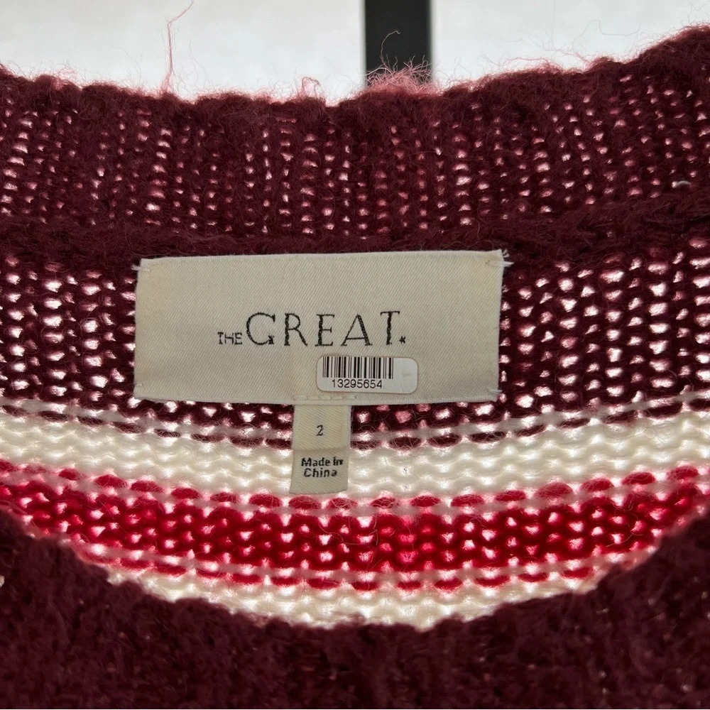 THE GREAT Oversized Striped Crew Neck Sweater - Picture 6 of 9